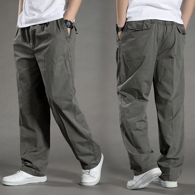 Pantalón cargo beige claro hombre mujer loose fit streetwear Hilos & Co