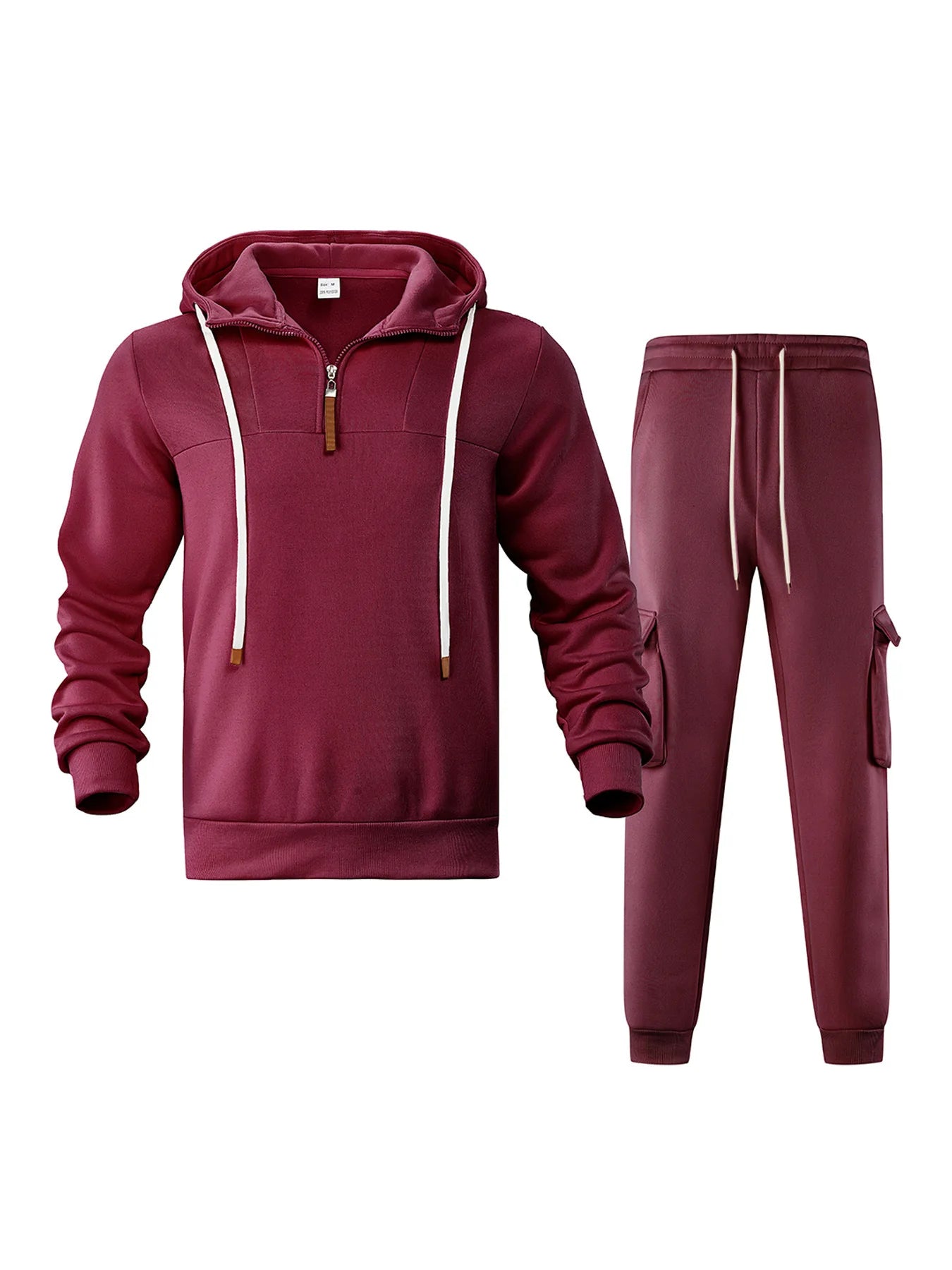 Conjunto oversized hombre sudadera con cierre y jogger negro