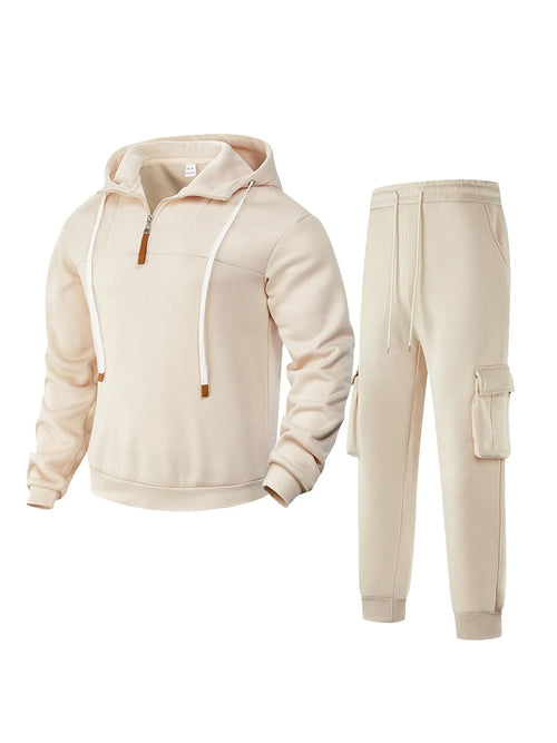 Conjunto deportivo heavyweight streetwear negro sudadera y jogger Hilos & Co