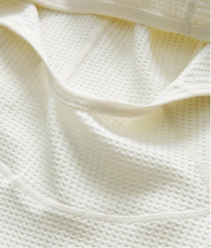 Sudadera waffle blanco unisex oversized invierno México