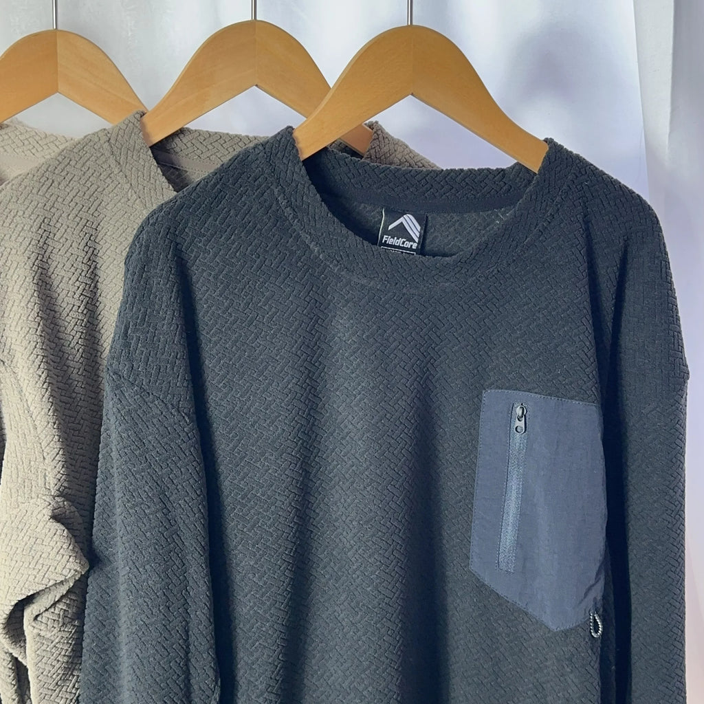Sudadera con zipper caqui claro unisex invierno streetwear México