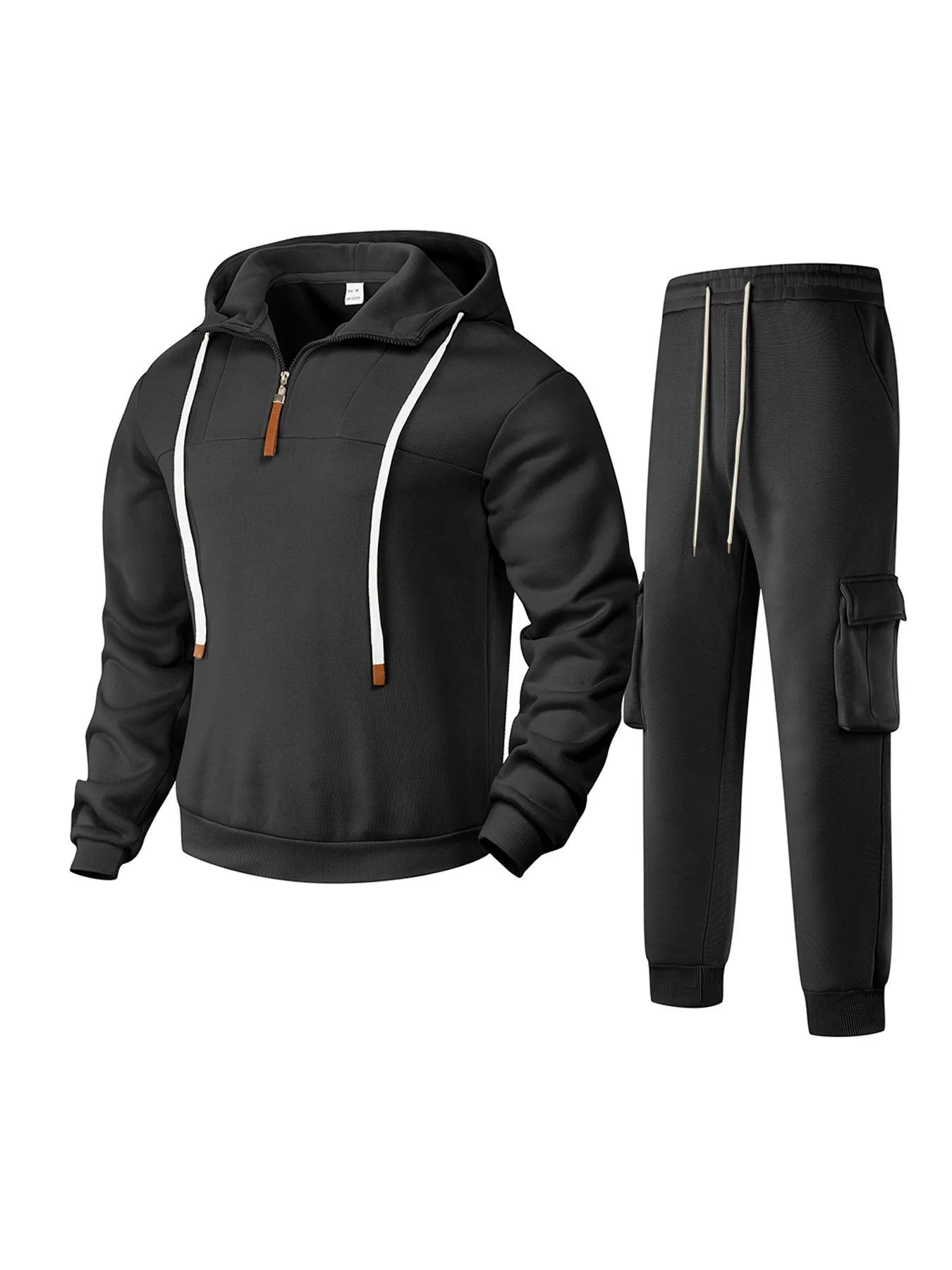 Conjunto heavyweight marfil sudadera y pantalón cargo jogger Hilos & Co
