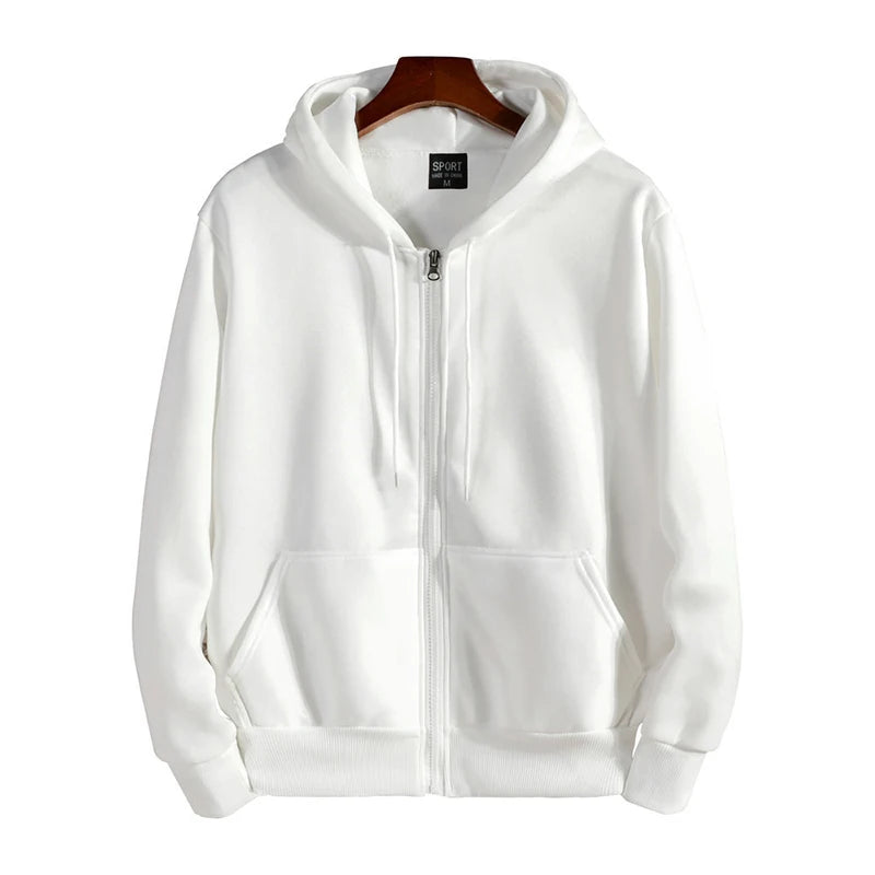 Comparativa colores hoodie con zipper negro gris blanco Hilos & Co